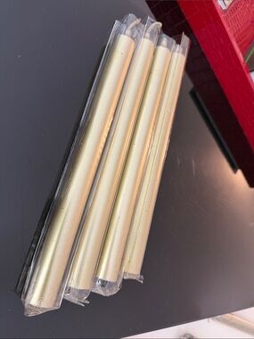Set of 4 Gold Taper Candles